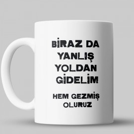 Biraz da Yanlış Yoldan Gidelim Hem Gezmiş Oluruz Kupa Bardak - kpek08