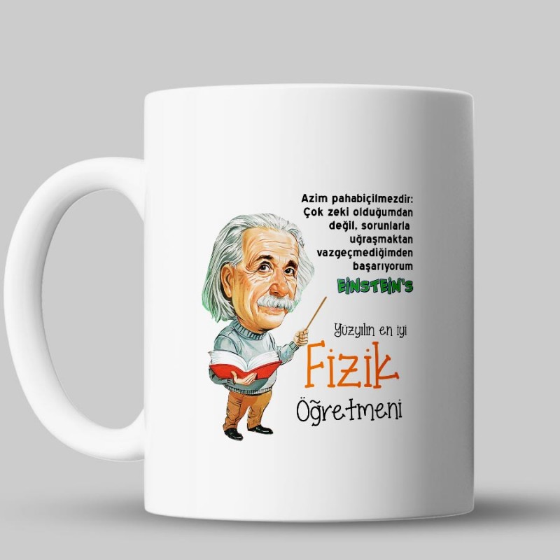 Einstein Baskılı Fizik Öğretmeni Kupa Bardağı - kpog33