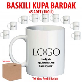 45 adet Baskılı Kupa Bardak